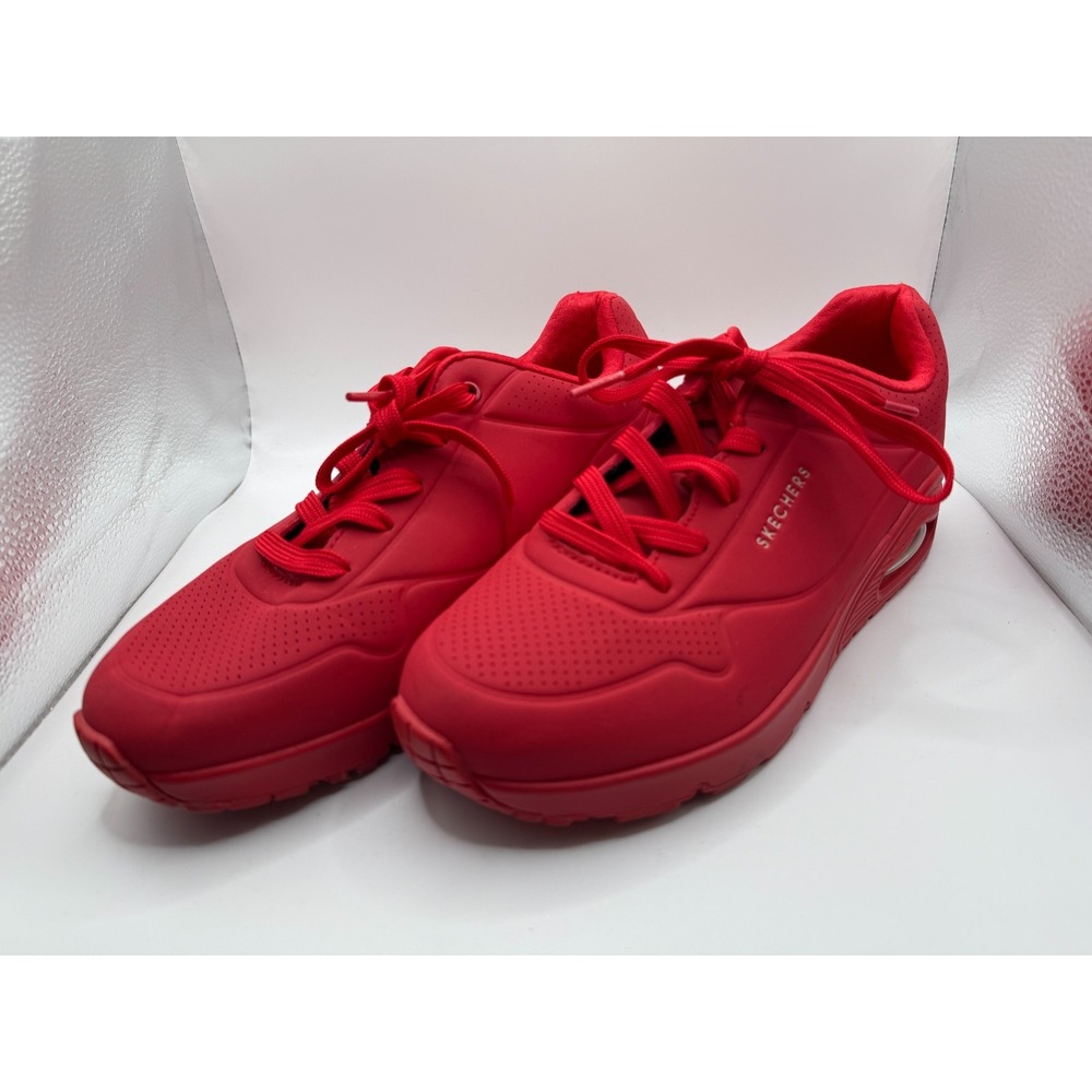 Skechers Uno Stand On Air 73690-RED Womens US 9 Shoes Red Perforated Sneakers
